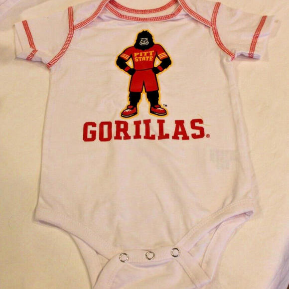NEW 3 LOT INFANT NCAA PITT STATE GORILLAS ONE-PIECE BODYSUITS CREEPERS - Picture 4 of 9